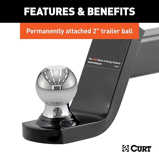 Curt 45154 2" Fusion Ball Mount with 2" Welded Ball