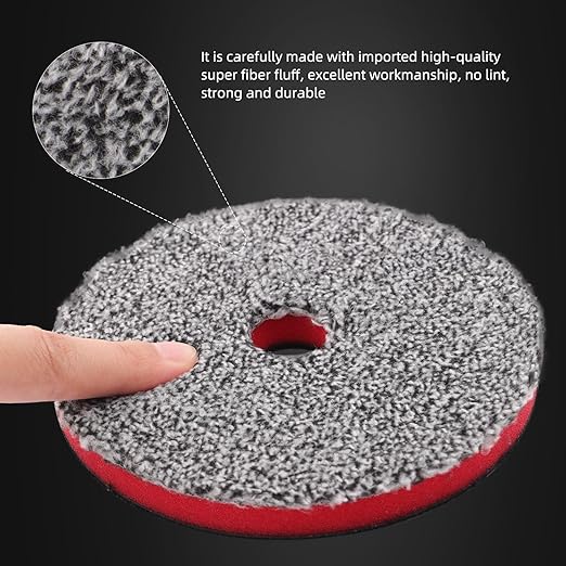 SPTA 6"(150MM) Microfiber Cutting Pads, 3PCS Soft Microfiber Wax Removal Pad, Detailing Wax Applicator Pad, for Waxing and Polishing&Scratch and Vortex Removal Pad