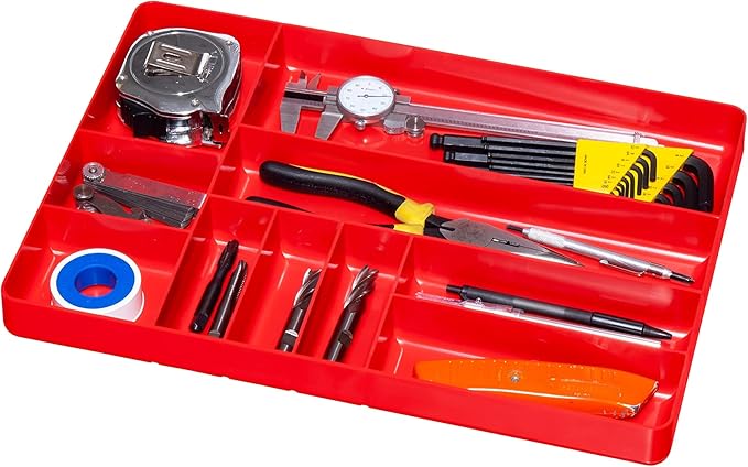 ERNST Tool Organizer Tray, Green, 10-Compartments, Storage, Garage, Workshop, Organization, Tools, Equipment, Heavy-Duty, Durable, Industrial, Workbench, Efficient Storage - Made in the USA
