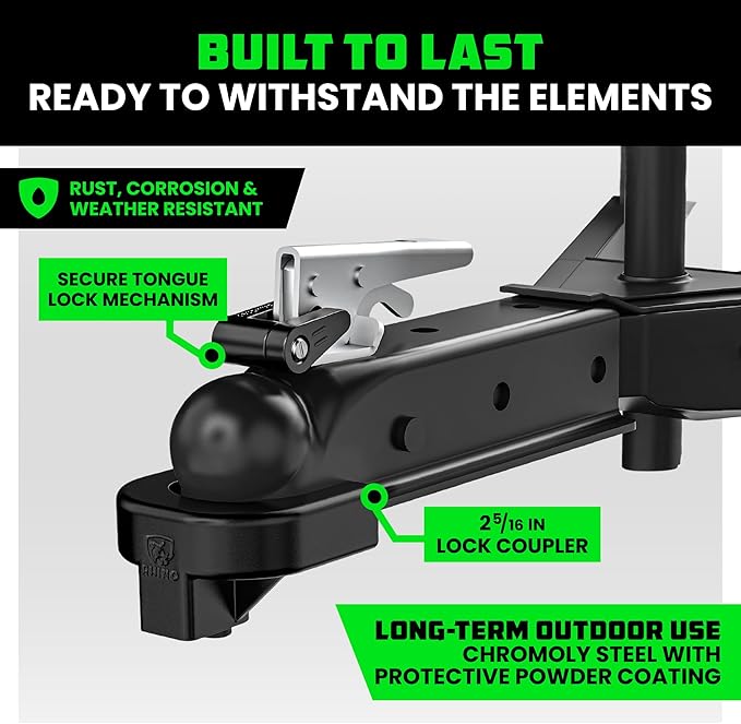 Rhino USA Trailer Hitch Lock Kit (for 2-5/16" Trailers) Heavy Duty Anti Theft Trailer Coupler Locks for RV, Camper, Trailer, Boat, Caravan - Reinforced Solid Steel Tow Lock for Trailer Tongue