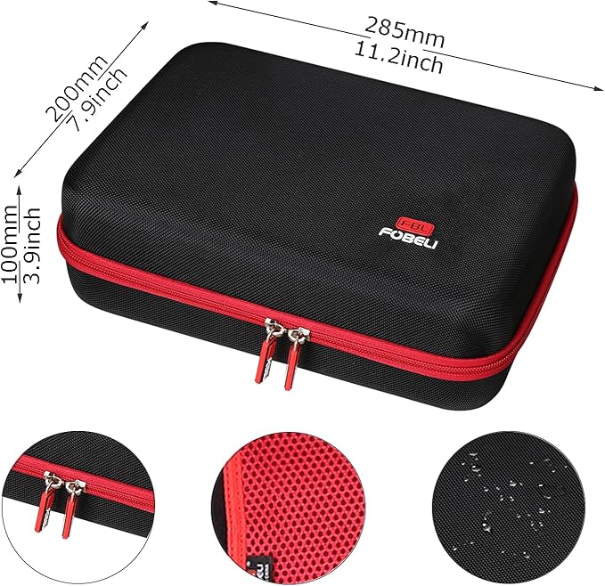 FBLFOBELI Hard Storage Carrying Case for Bullseye Pro/for KeenPower Digital Tire Inflator, Case Only (Red)