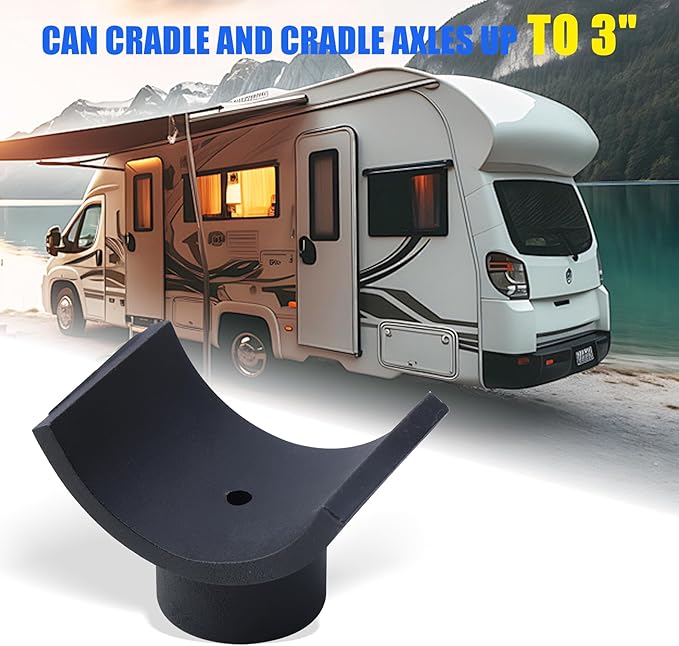 Bottle Jack Adapter Saddle - Jack Adapter for 3 Inch Axle Tube - Black Lifting Axles Saddle Made of Steel 3"
