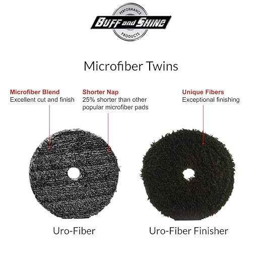 Buff and Shine URO-Fiber Microfiber Pad for Car Compounding, Cutting, Buffing, Waxing, and Polishing - Compatible with Long-Throw, High-Action, Dual-Action, and Random Orbital Polisher - 6 in (1 Pad)