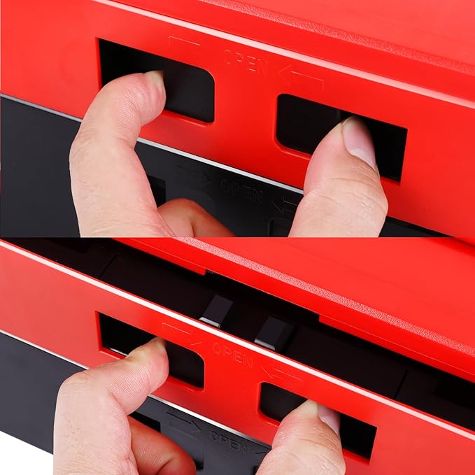 DNA MOTORING 2-Layer Lockable Tool Box Plastic Portable Storage Folding Toolbox Tray Divider Tool Organizers, TOOLS-00506