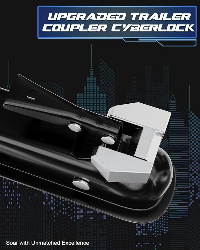DEEAGLE Trailer Coupler Lock, Wide 1.2” Span, 1/4” Dia, Trailer Coupler Latch Lock, Coupler Wide Lock, Boat Trailer Locks for Towing Trailer Security, Sliver