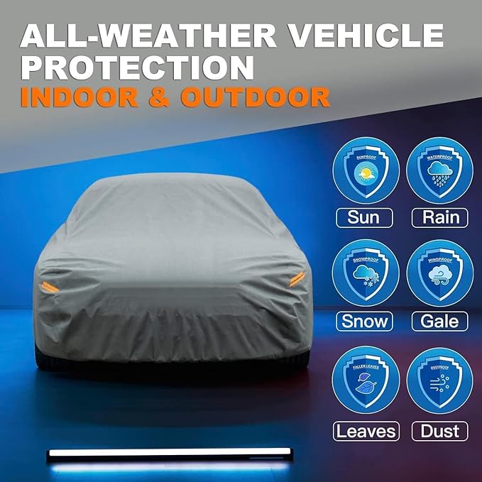 Kayme Heavy Duty Car Cover Custom Fit Honda Insight (1999-2006) Waterproof All Weather for Automobiles, Full Exterior Covers Sun Rain UV Protection.（Deliver About 3-10 Days）