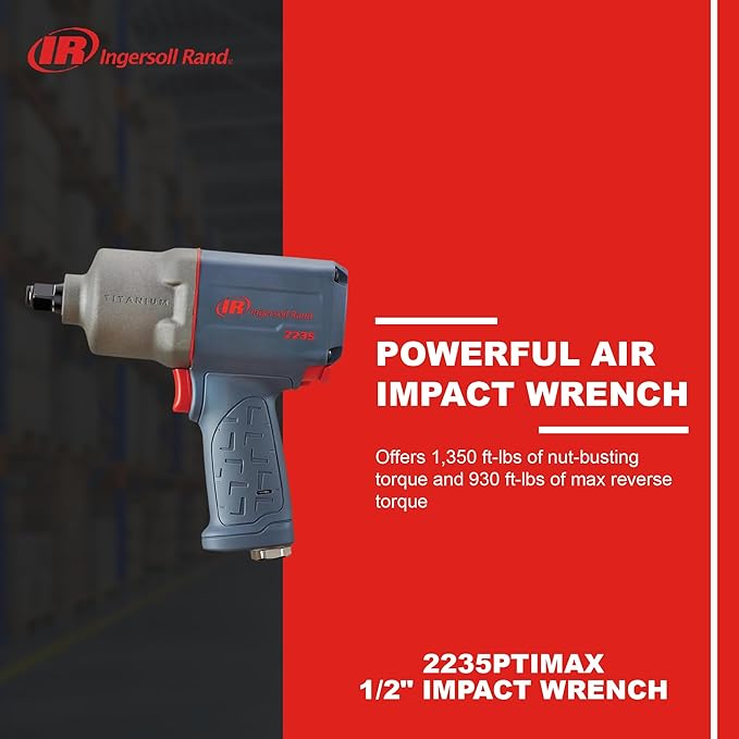Ingersoll Rand 2235PTiMAX, Industial Pin Type, 1/2-Inch Pneumatic Impact Wrench, 930 ft-lbs Torque