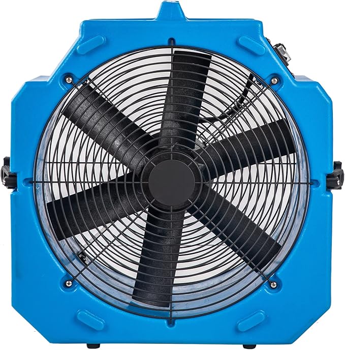 MOUNTO AM25AX 2-Speed 1/4 HP 4000 CFM 18-Inch Axial Fan Air Mover Blower with Roto-Mold Housing for Water Damage Restoration, Air Cooling, Ventilation, and Drying - Powerful Industrial Fan
