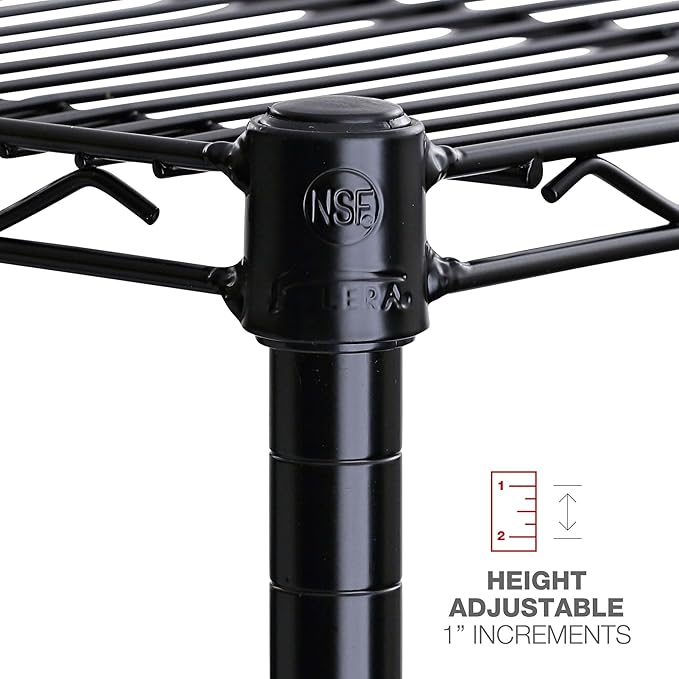 Alera ALE Commercial Wire Shelving, Six-Shelf, 48w x 18d x 72h, Black