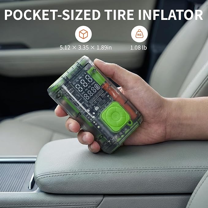 Tire Inflator Portable Air Compressor, 150 PSI Cordless Air Pump，Auto Shut-Off for Car Tires, Bike Pump, Motorcycle, Balls