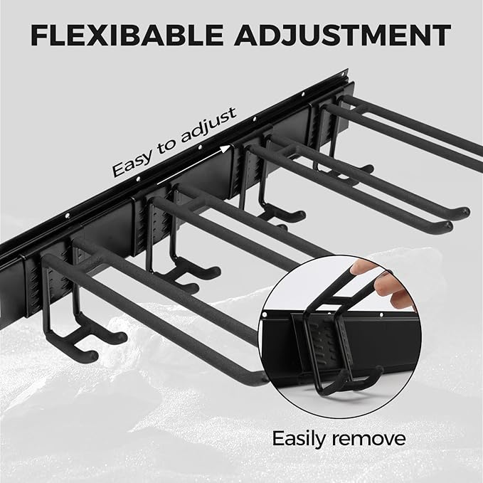 Garage Tool Organizer 32in - Heavy Duty Wall Mount Tool Storage Rack Load 350lb for Mop Rake Broom Shovel Folding Chair