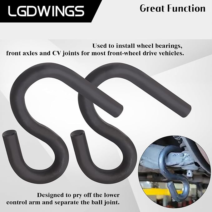 6007 Lower Control Arm Prying Tool,Control Arm Specialty Tools for Mechanics,Designed for 7/8 Pry Bar, FWD, Imports & Minivans,2 Pcs Bushing Tool Kit