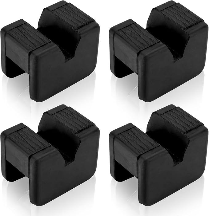Toolly 4 Pack Jack Pad Adapter for Jack Stand, 2-3 Ton Universal Heavy Duty Rubber Slotted Frame Rail Pinch welds Protector Set
