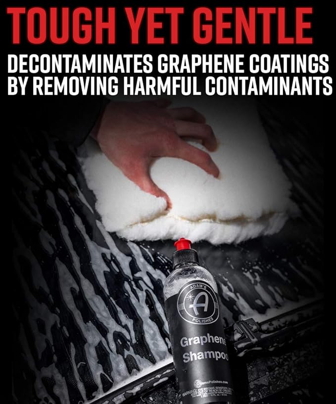 Adam's Polishes Graphene Shampoo Washing Bundle - Ceramic Coating Infused Car Wash Soap - Powerful Cleaner & Protection In One Step - pH Neutral, High Suds For Foam Cannon, Gun, Or Detailing Buck