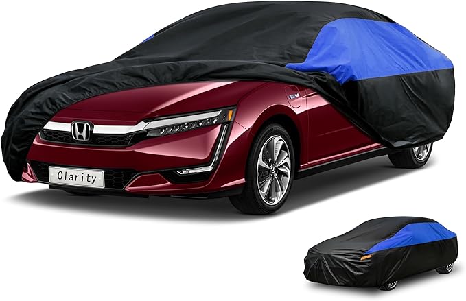 Honda Car Cover Custom Fit Honda Clarity Waterproof All Weather, Lightweight Full Exterior Cover for Automobiles Outdoor Sun UV Rain Dust Snow Wind Protection.