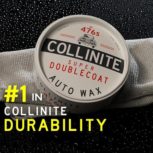 Collinite 476 Super Doublecoat Wax-Carnauba + Polymer Sealant - High Gloss Shine + Ultra Durable Hydrophobic Beading & Long-Lasting Paint Protection for Cars, Trucks, and Motorcycles (9 fl oz)