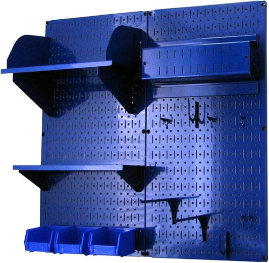 Wall Control Craft & Hobby Pegboard Organizer Storage Kit with Blue Pegboard and Blue Accessories