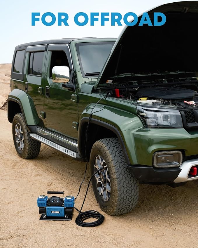 Kohree 12V Dual Cylinder Air Compressor with Digital Display Panel, Heavy Duty 12.35CFM Fast Tire Inflator Tire Pump for Offroad Truck RV 4x4 Vehicle, Max 150 PSI