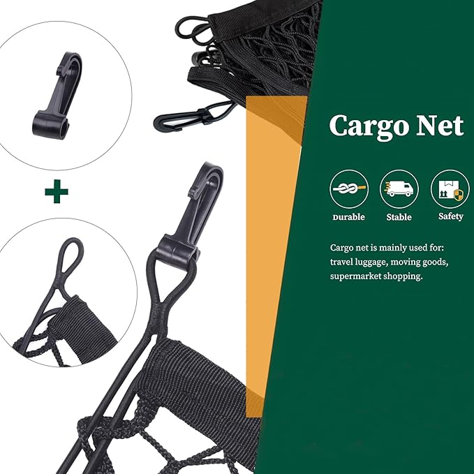Envelope Style Cargo Net Compatible with Chevrolet Chevy Suburban, Cadillac Escalade, GMC Yukon XL Denali SLE SLT AT4 New 2026 2025 2024 2023 2022 2021 2020 2019 2018-2015 Trunk Car Tailgate Netting