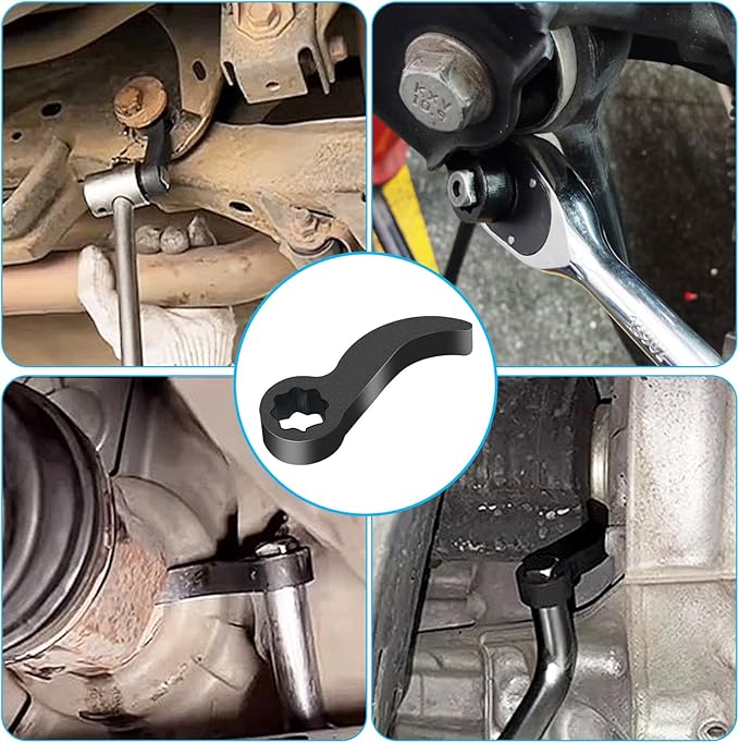 2Pcs Pry Bar Wrench Adapter & Ratchet Pry Bar Attachment for 1/2" 8pt Square Profile, Crowbar Adapter Head, Tight Space Half Shaft Removal Car Repair Tools