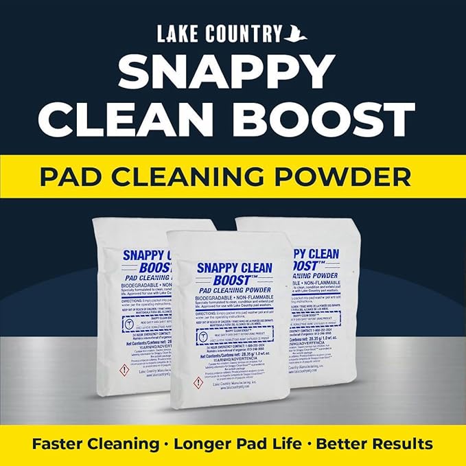 Snappy Cleaner Powder - Concentrated Pad Cleaning Powder Formula for Foam, Wool & Microfiber Pads. Removes wax and polish residue and extends pad life. (12 Pack)