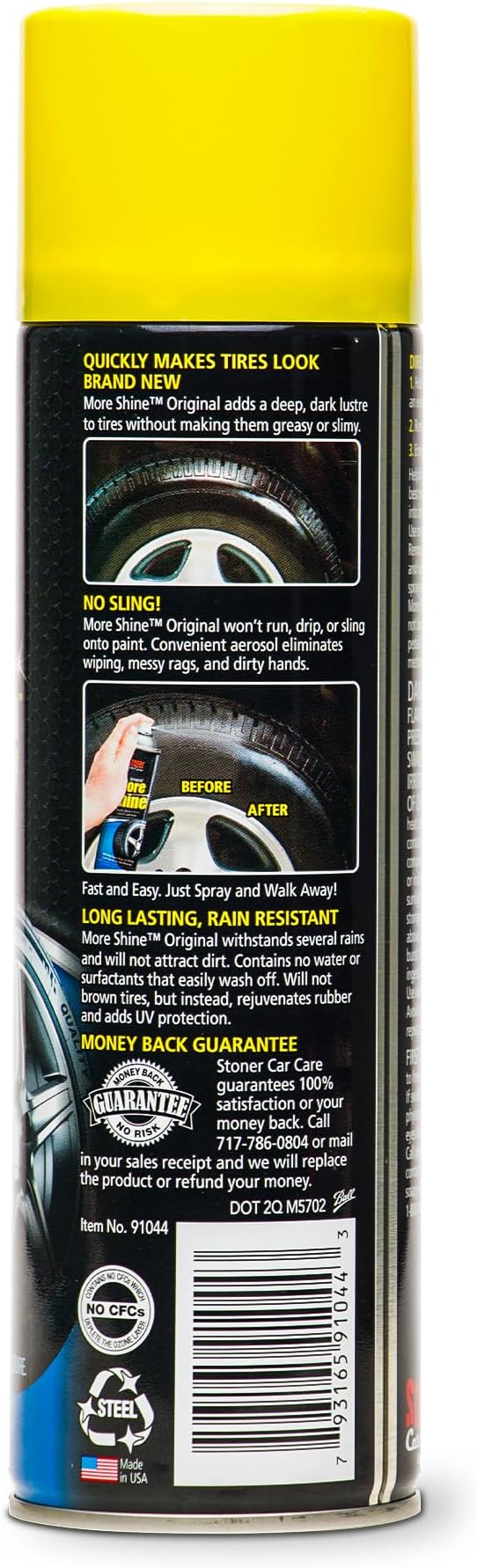 Stoner Car Care 91044-12PK Original More Shine Tire Shine Spray – Tire Dressing Restores Deep Matte Black Finish with Long-Lasting Rain-Resistant Protection, Dry-to-Touch – 12 oz (Pack of 12)