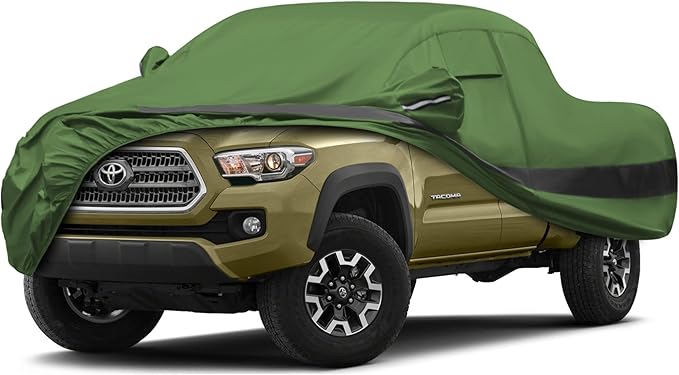Heavy Duty Outdoor Car Cover Compatible with 2016-2026 Toyota Tacoma,Waterproof All Weather for Automobiles, Outdoor Full Cover Rain Sun UV Protection with Zipper Cotton