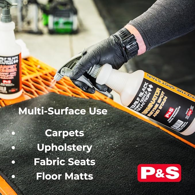 P&S Professional Detail Products - Terminator Enzyme Spot and Stain Remover - Perfect for Deodorizing, Removing Embedded Soils, Grease, Dirt, and Protein Based Stains; Fresh Scent (1 Pint)