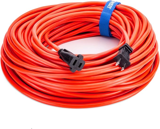 Clear Power 16 Gauge 3Prong Cords (16/2-2-Prong Polarized, Orange, 100 ft)