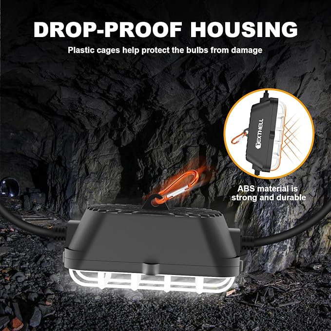 50FT LED Construction String Lights, 75W Super Bright 7500LM Plug in Linkable String Work Lights, 5000K Waterproof IP67 Temporary Lighting for Construction Sites, Jobsites, Indoor & Outdoo
