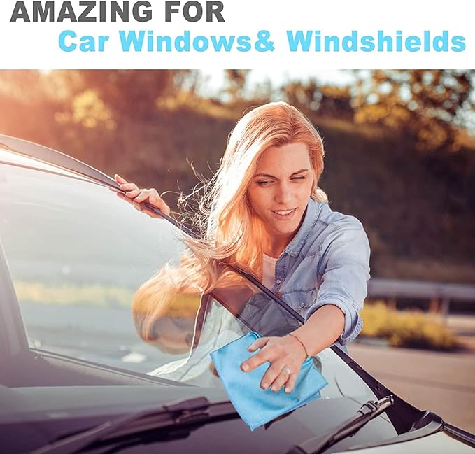 Longmann Window Cleaning Cloth, Glass Cloth, Cleaning Cloth, Streaks Schatches Free (Blue 2 Pack)