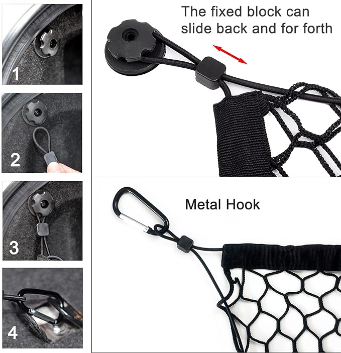BAILALIBO Cargo Net for Pickup Truck Bed, Adjustable Accessories for Storage Secure Nets, Stretchable Tailgate Net with Hook, Compatible for Chevy Silverado Ford LTZ WT LS F150 F250 (50x18 Inch)