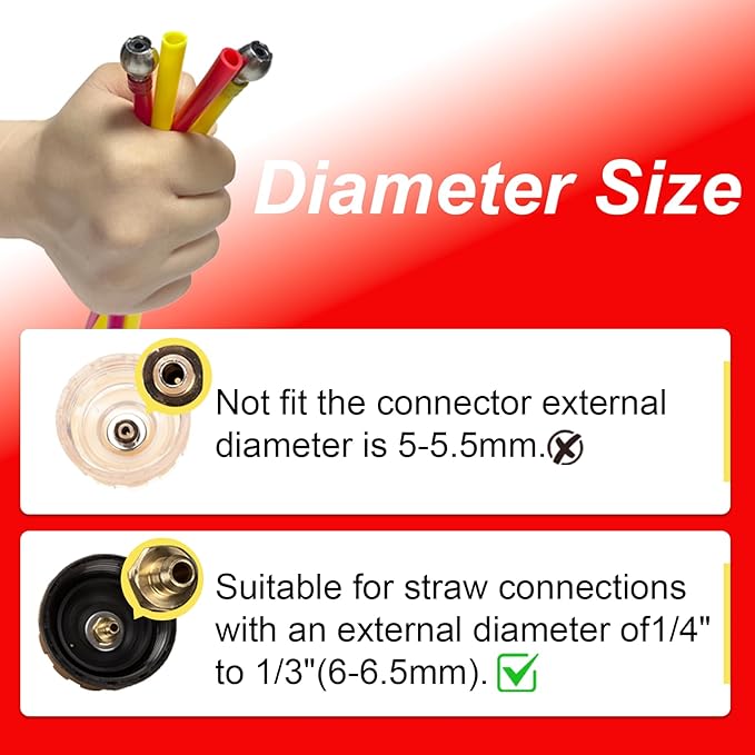4pcs Colorful Cutalable Foam Cannon Straw with 2PCS Stainless Steel Weighted Filter Balls,Replacement Foam Blaster Dip Tube Parts,Pressure Wassher Foam Cannon Dip Tubes Hose Attachment.