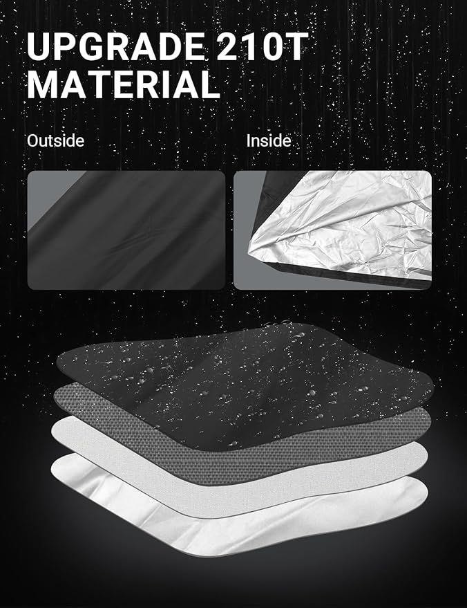 Proadsy 6 Layers Car Cover Custom Fit for Jeep Wrangler 4 Door JK JL YJ TJ 2006-2024 2025 2026 Windproof All Weather Waterproof Sun Rain UV Dust Snow Protection Outdoor Covers