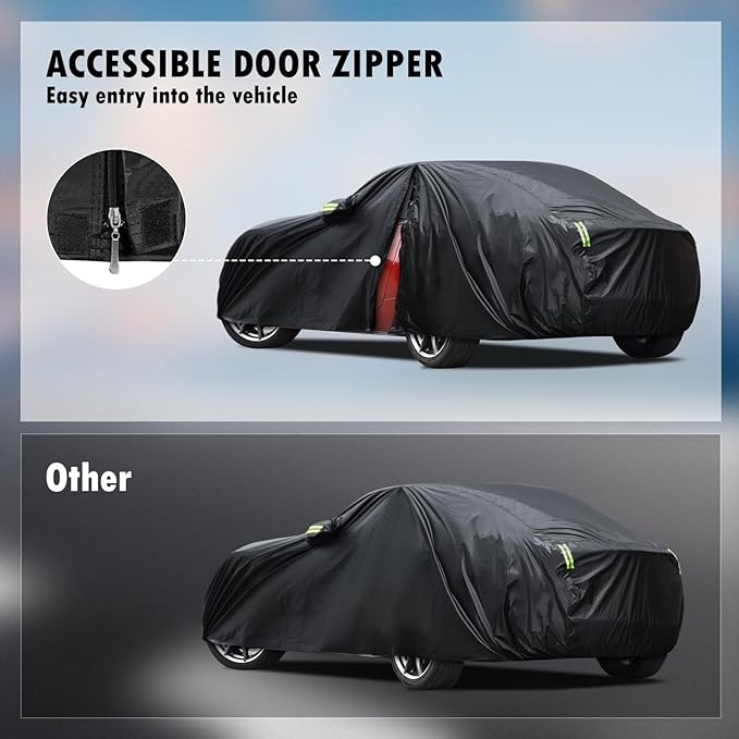 Car Cover Custom Fit for Mazda MX-5 Miata (1989-2025), Waterproof All Weather for Automobiles Full Exterior Cover Sun Rain Snow Protector with Door Zipper