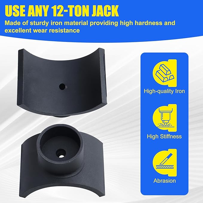 4" Bottle Jack Adapter - Jack Accessories for 4 Inch Axle Tube - Black Lifting Axles Saddle Made of Steel
