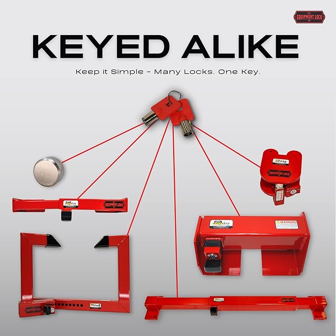 Equipment Lock Heavy Duty Cargo Door Lock - Powder Coated Steel Shipping Container Lock - Maximum Security Semi Trailer Door Lock - Semi Truck Accessories and Trailer Security (Keyed Alike)