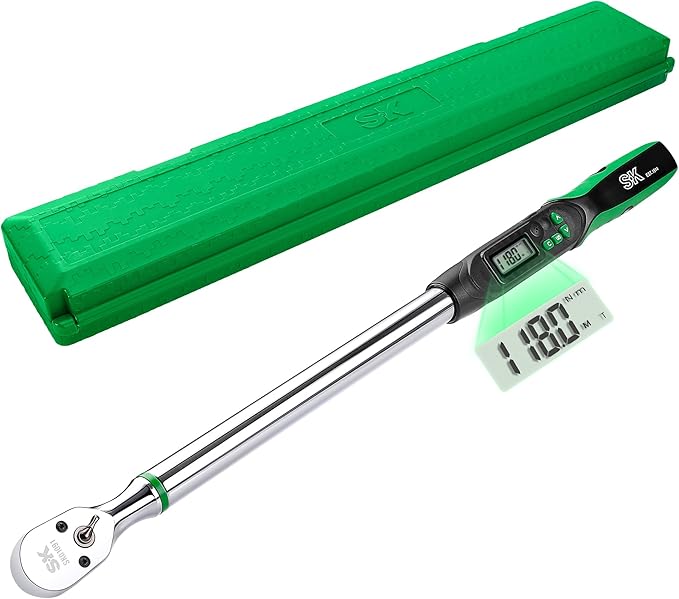 SK 1/2" Drive Digital Torque Wrench, 17 to 340 N-M, LED Display, Four Units of Measure & Flash Notification