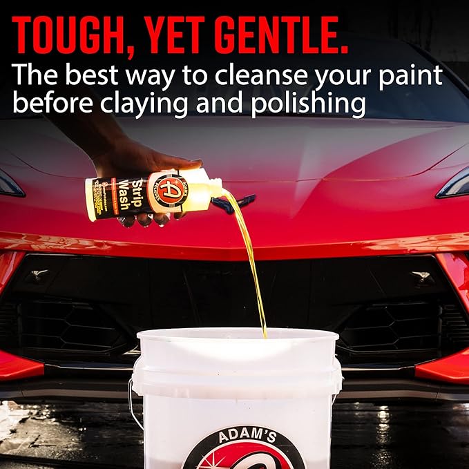 Adam's Polishes Strip Car Wash Soap (5 Gallon) - Sealant & Car Wax Remover Shampoo Salt Remover & Acidic Wash | Thick Suds For Use In Car Cleaning Kit, Foam Cannon, Foam Gun, Sponge, Mitt, Chamois