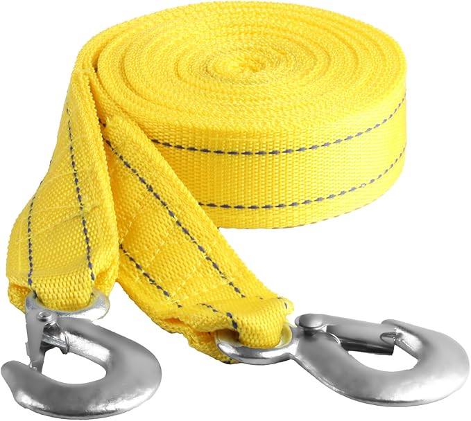 Tow Straps Heavy Duty with Hooks, 2" x 16.4 Ft,13,227 lbs Heavy Duty ATV Car Tow Strap with Hooks, Emergency Towing Straps,Tow Ropes for Boat Vehicles Towing Accessories Roadside Recovery Strap