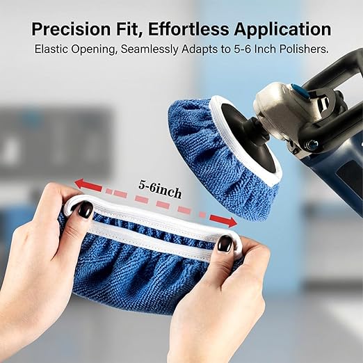 Sukh 12PCS Car Buffing Pads - Car Polishing Bonnet Pad Buffing Pads 5 to 6 Inches Microfiber Polish Pads Orbital Buffer Pads Wax Cover Kit for Vehicle Waxing and Cleaning