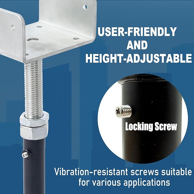 4 Pack U-Shaped Floor Jack for 4x2, 4x4, 4x6 Joists - Adjustable Steel Telepost with U-Head, Mini Screw Jack, Post Jack.11-15 Inch Adjustment Range