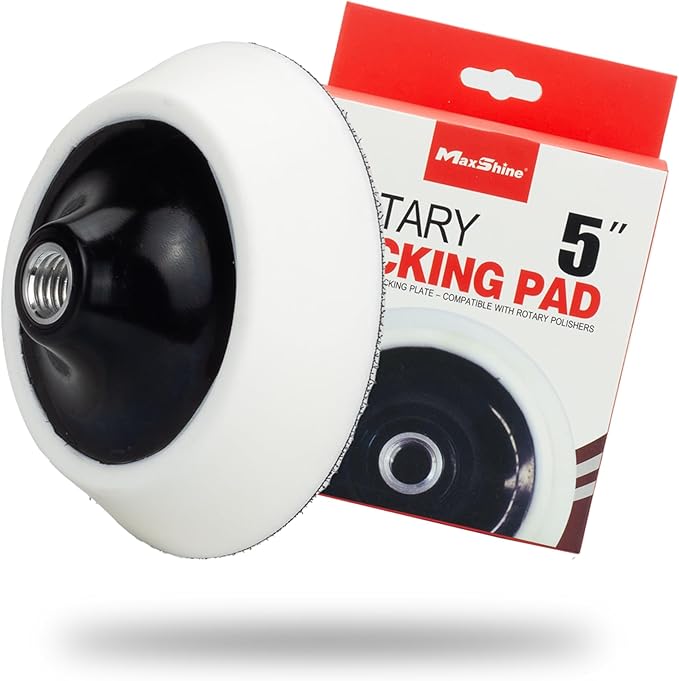 Maxshine 5" Universal Professional Rotary Polisher Backing Pad – High-Performance 125mm Hook & Loop Plate – 5/8" Thread – Compatible with All Rotary Polishers for Car Detailing