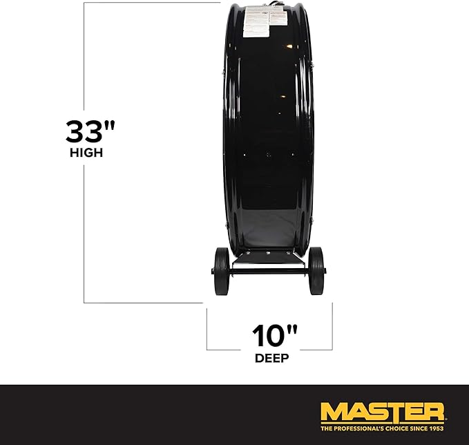 Master 30 Inch Industrial High Velocity Barrel Fan - Use for Shop, Garage or Warehouse, All-Metal Construction with Steel-Coated Safety Grill, 2 Speed Settings (MAC-30D)