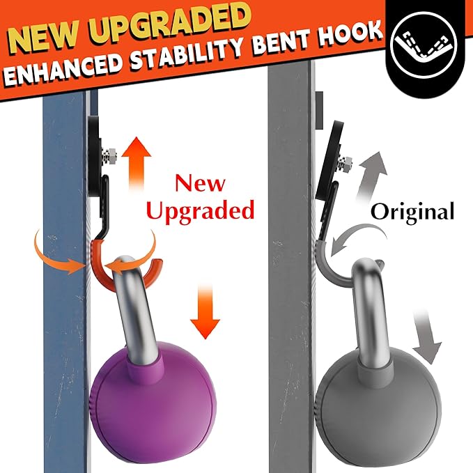 ULIBERMAGNET New Updated Garage Strong Magnetic Hooks, 2 Pack Heavy Duty Large J Hooks with Magnet, Anti-Slip Coating Magnet Hooks for Garden Tools, Ropes,Drill