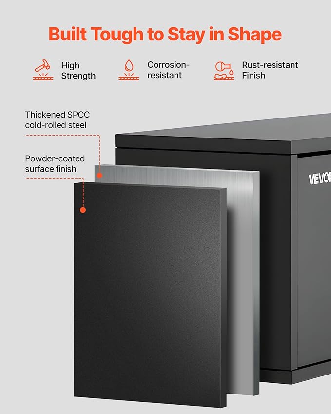 VEVOR Metal Wall Cabinet, 30.31W x 12.01D x 14.02H Inch, Floating Garage Tool Cabinet with Up-Flip Door, 120 lbs Load per Shelf, Fit for Garage, Basement, Kitchen, Warehouse, Assembly Required
