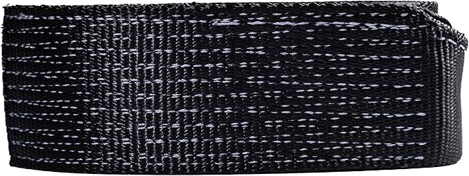 HiGear 3" X 30' Tow Strap 6.5 Ton 3 Inch X 30 Ft. Polyester Rope with 2 Loops 14,000lb Towing Recovery by Alfa Wheels (Black, 3in 30ft 3x30)