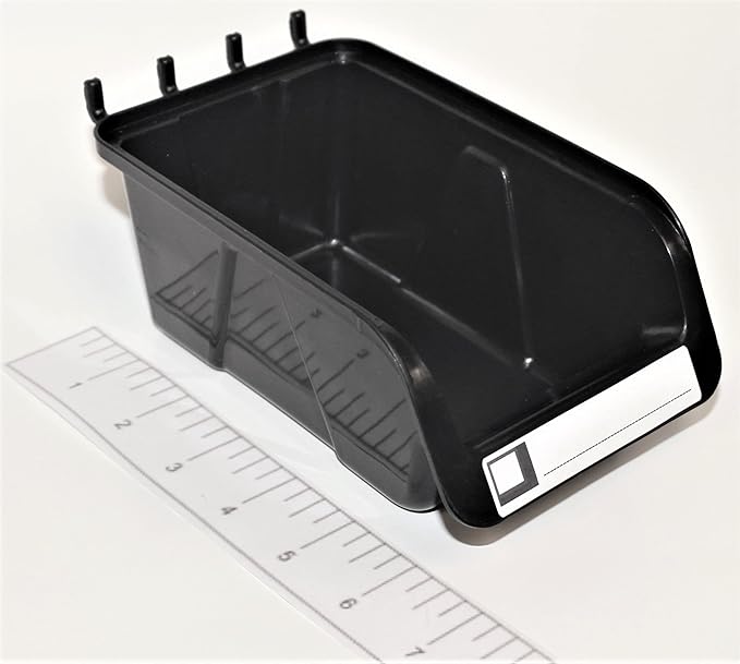 WallPeg Peg Board Bin Kit - 5 Large Black PEGBOARD Bins - Pegboard Parts Storage Craft Organizer Tool Peg Board Workbench Bins Accessories -Made in USA-