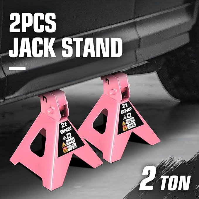 DNA Motoring 1 Pair Jack Stands, 2 Ton (4400 lbs) Capacity Car Lifting Stand, Adjustable Height Car Jack Stands for Cars, Sedans, Small Vehicles, SUV, TOOLS-00681-PK