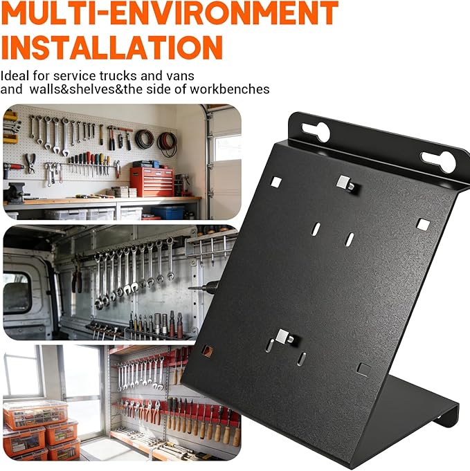 Angled Heavy-Duty Alloy Steel Wall Mount for Milwaukee Charger - Single Fit Milwaukee M18V & M12V Rapid Charge, Detachable Secured Holder Bracket for Pegboard/Wall Installation